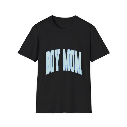 Boy Mom T-Shirt — Soft White 'Boy Mom' Graphic Tee for New and Proud Moms